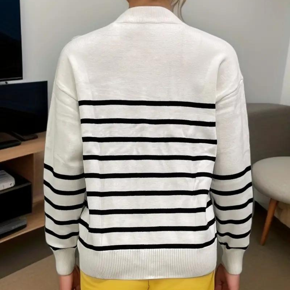 Citlali - Pull Zippé à Rayures Pour Femme
