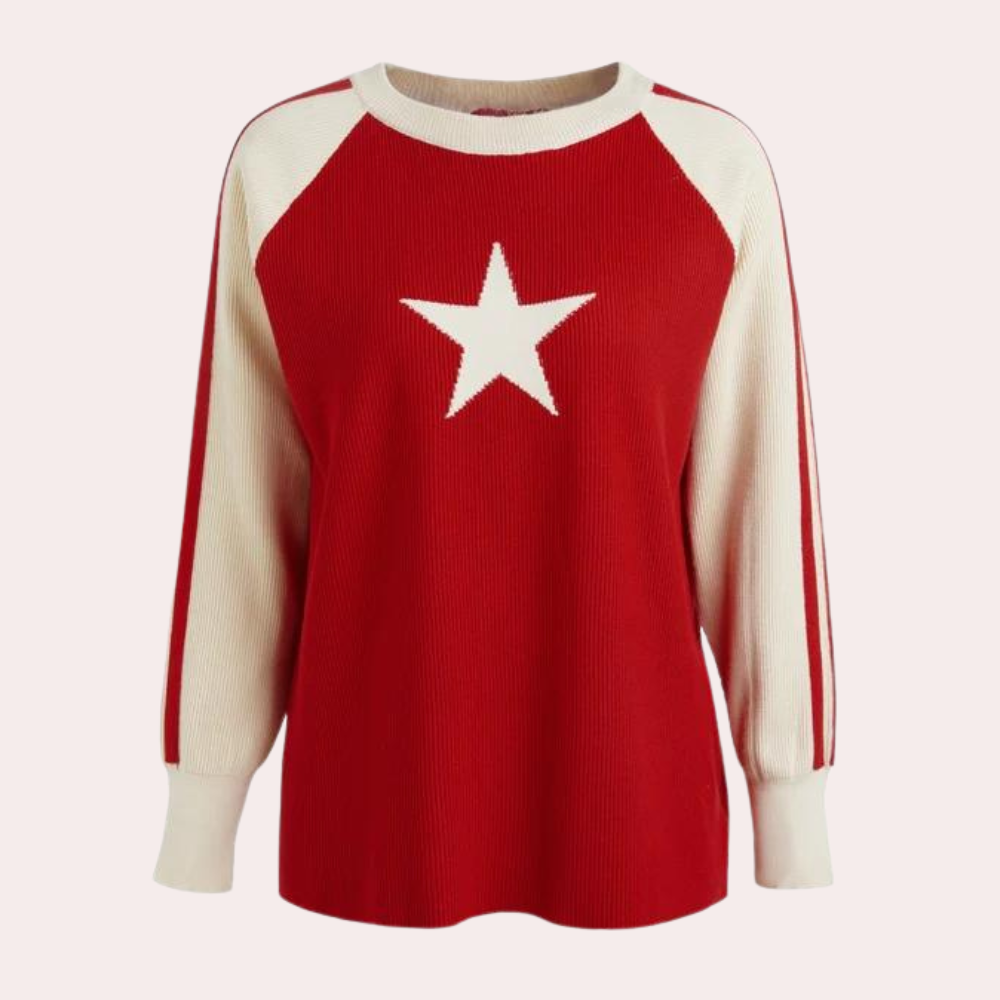 Pull Étoilé Col Rond Femme Décontracté