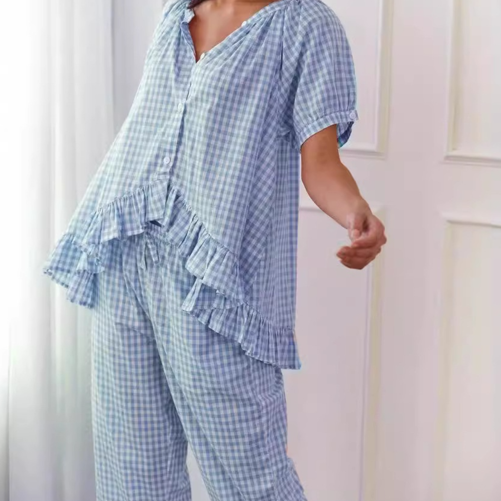 Pyjama Femme Doux et Confortable à Imprimé Floral