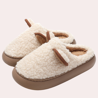 Pantoufles Femme Confortables avec Oreilles Mignonnes