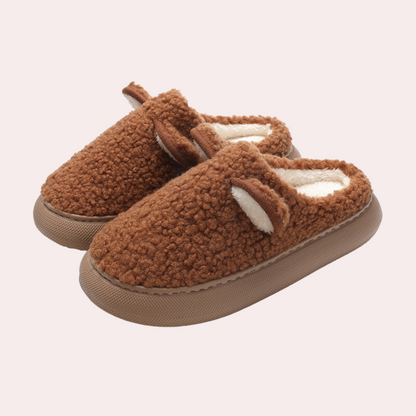 Pantoufles Femme Confortables avec Oreilles Mignonnes