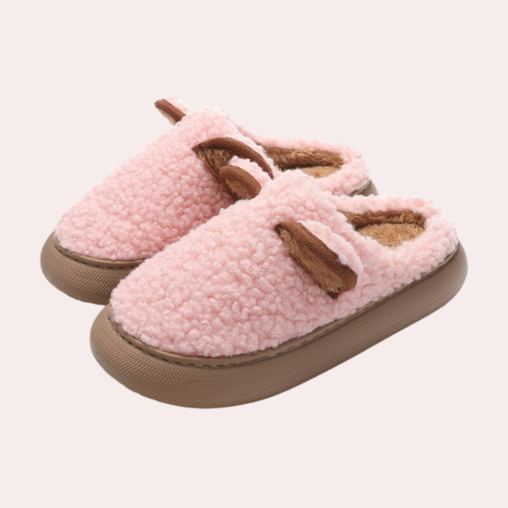 Pantoufles Femme Confortables avec Oreilles Mignonnes