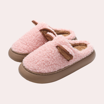 Pantoufles Femme Confortables avec Oreilles Mignonnes
