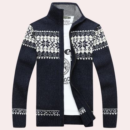 Cardigan Homme Classique Col Montant Élégant