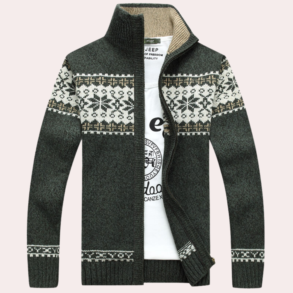 Cardigan Homme Classique Col Montant Élégant - PanierRoyale