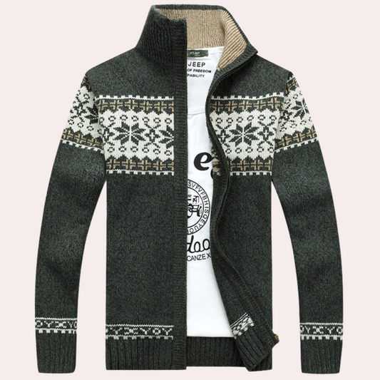 Cardigan Homme Classique Col Montant Élégant - PanierRoyale