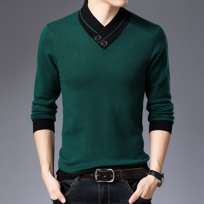 Csongor - Pull avec Col Châle Élégant pour Homme