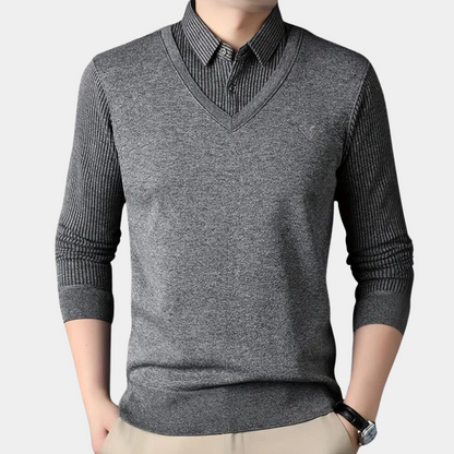 Pull à Col Chemise pour Homme Classique