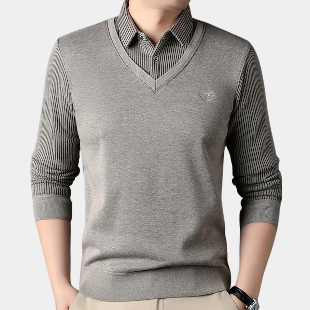 Pull à Col Chemise pour Homme Classique - PanierRoyale