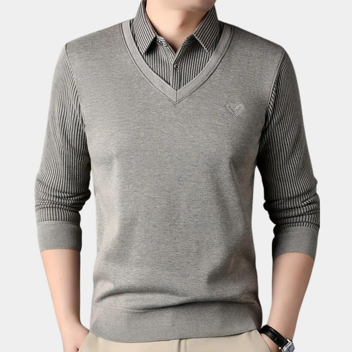 Pull à Col Chemise Classique