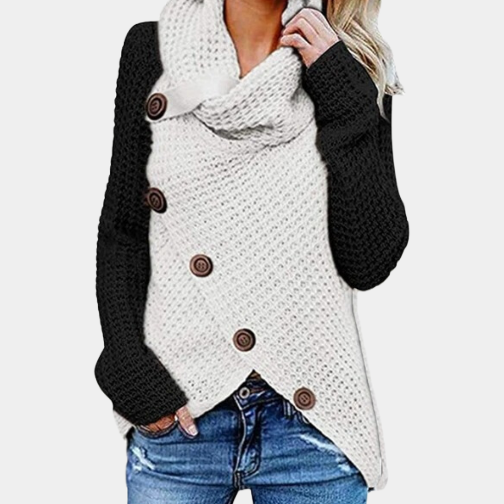 Pull Col Rond Asymétrique Femme
