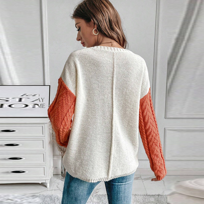 Lorna - Élégant pull en tricot avec épaule tombante stylisée