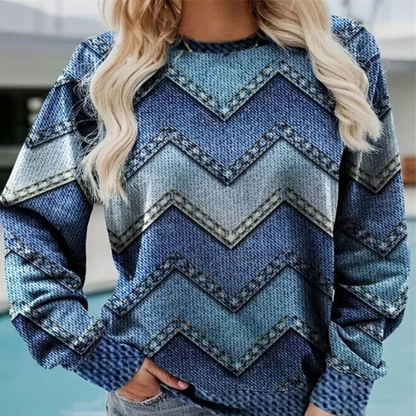Pull Femme Décontracté Jean Doux Imprimé Floral - PanierRoyale