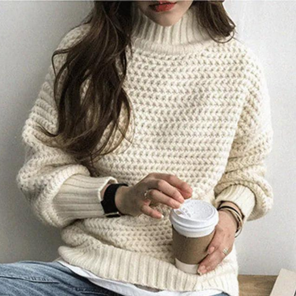 Pull Femme Col Roulé Doux et Élégant