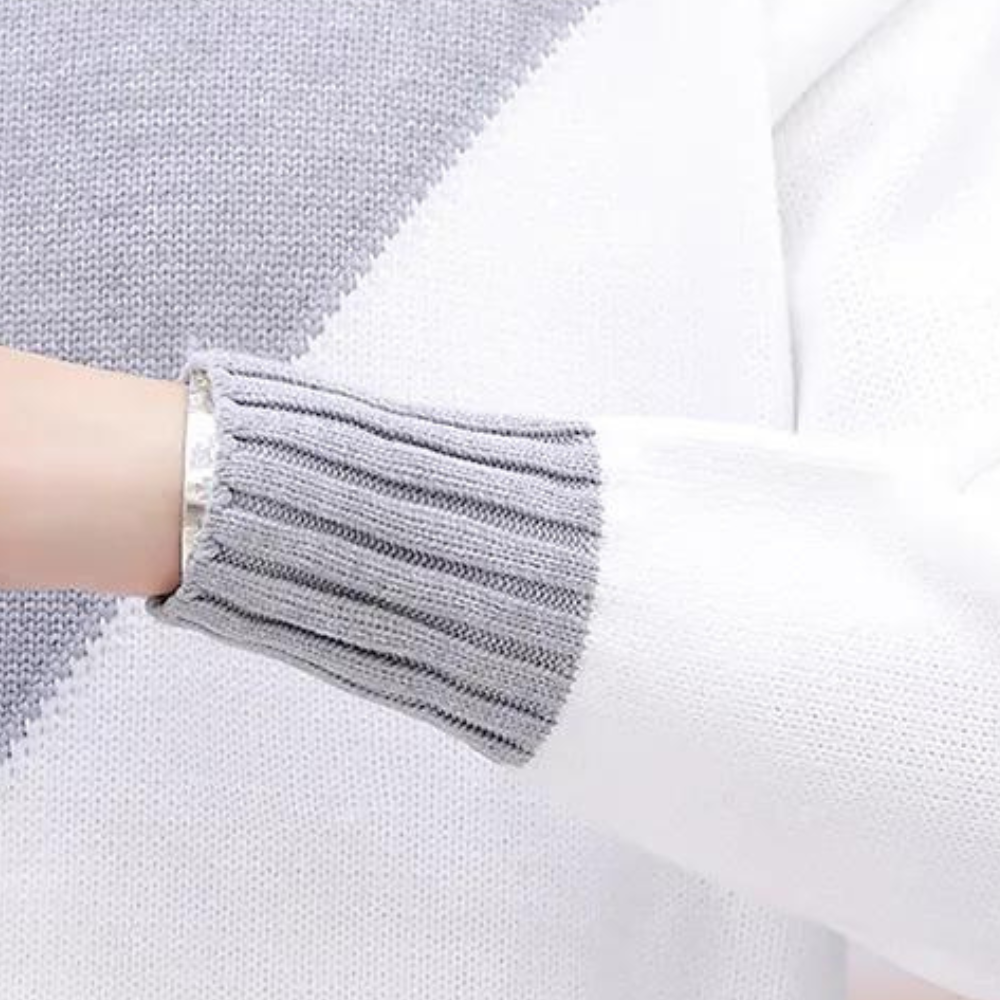 Olek - Pull col roulé en color block pour hommes