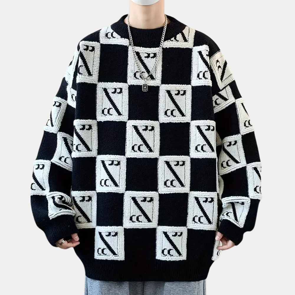 Pull à carreaux homme classique et confortable - PanierRoyale