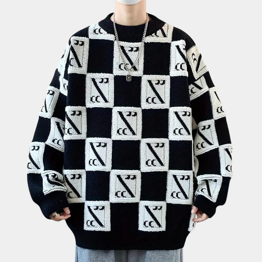 Pull à carreaux homme classique et confortable - PanierRoyale