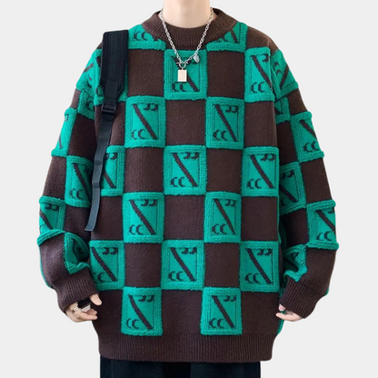Andrej - Pull-Over à Carreaux pour Hommes