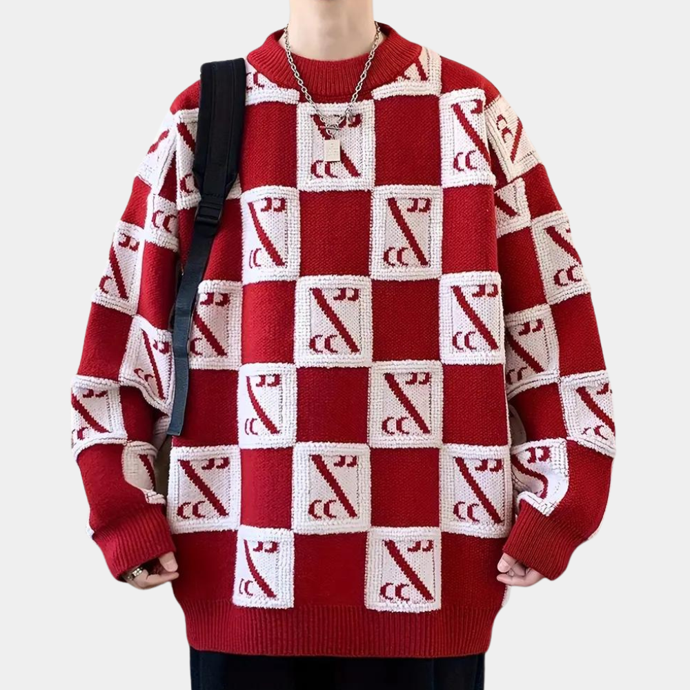 Andrej - Pull-Over à Carreaux pour Hommes