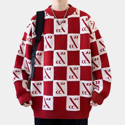Andrej - Pull-Over à Carreaux pour Hommes