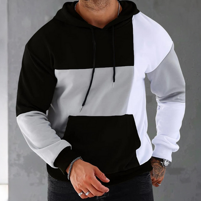 Sweat à Capuche Homme Mode Streetwear Noir et Gris - PanierRoyale