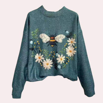 Pull Femme à Fleurs Doux et Confortable