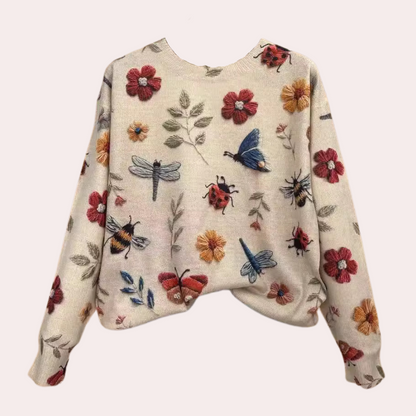 Pull Femme à Fleurs Doux et Confortable