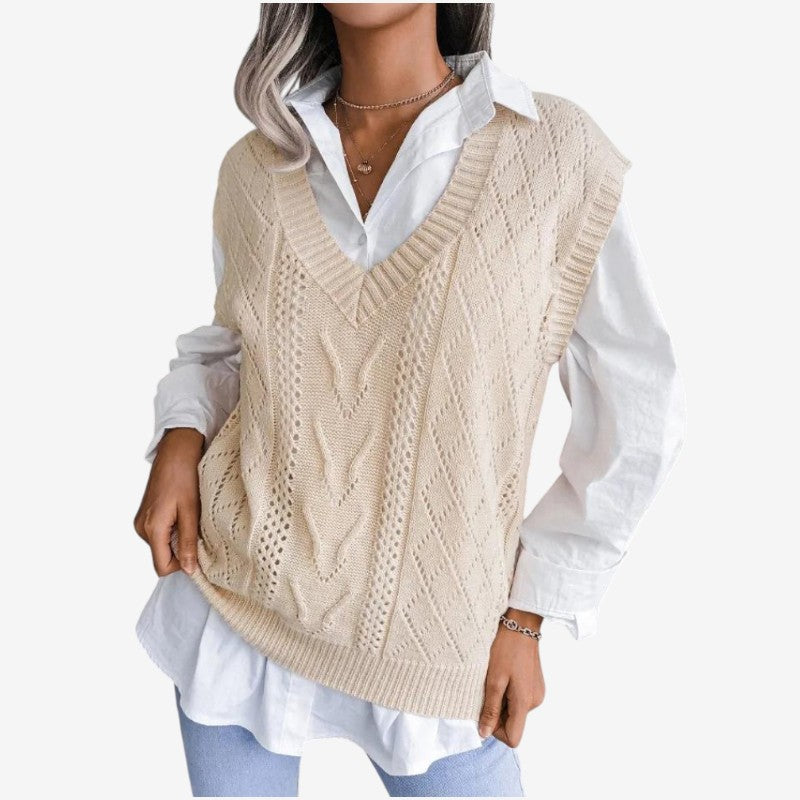 Gilet sans manches décontracté col V casual - PanierRoyale