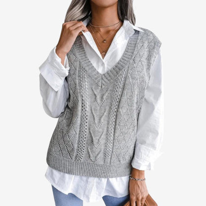 Gilet sans manches décontracté col V casual