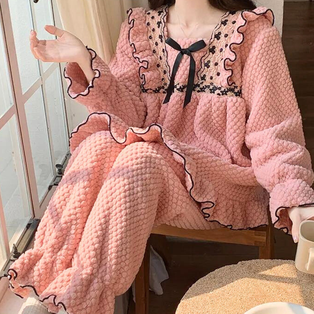 Pyjama Femme 2 Pièces Rose Doux et Confortable - PanierRoyale
