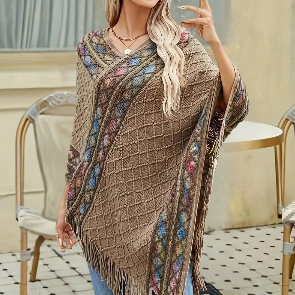 Poncho Femme Élégant et Doux - PanierRoyale