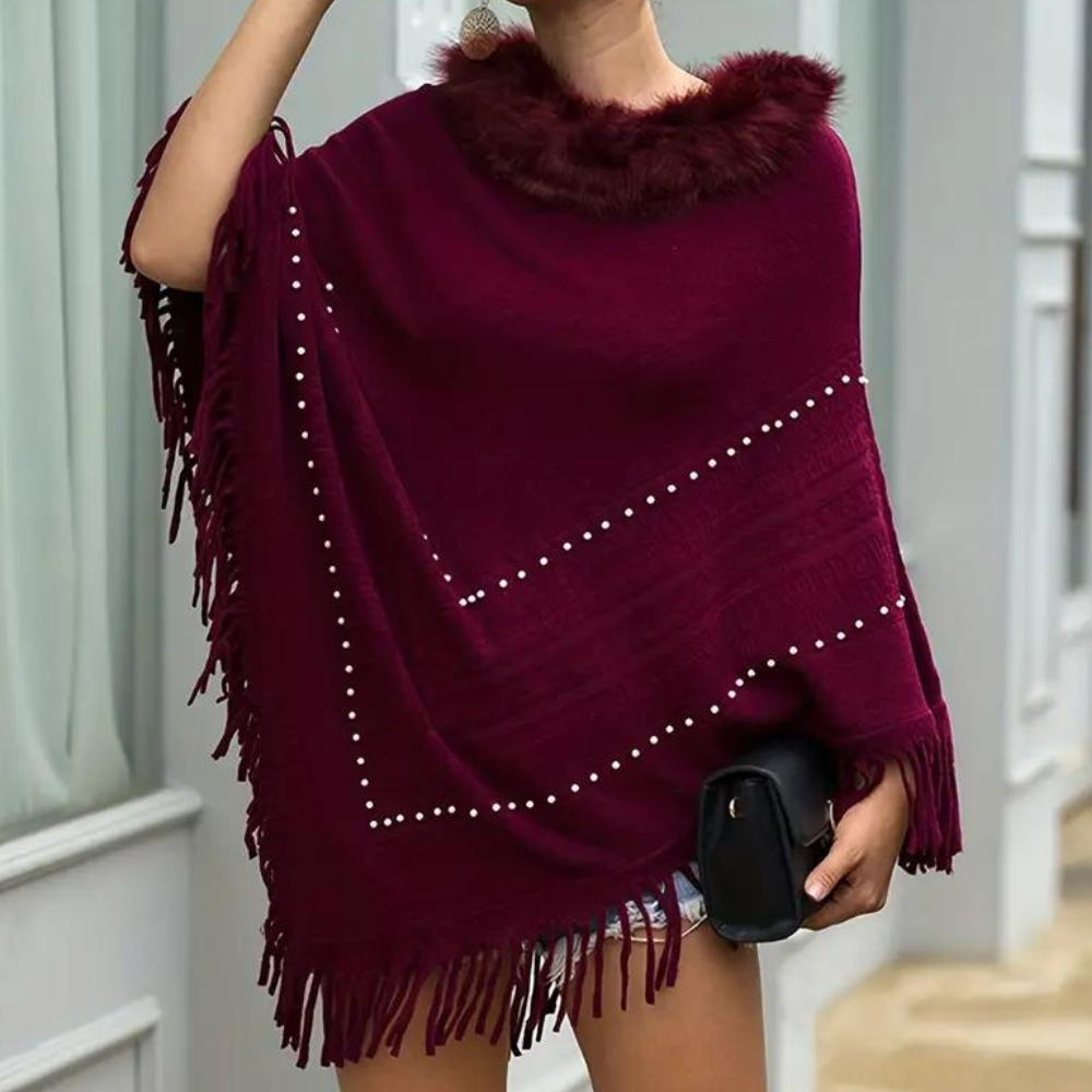 Poncho femme tricoté chic et confortable - PanierRoyale