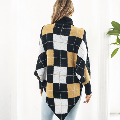 Aikaterini - Pull à Carreaux Ample pour Femmes