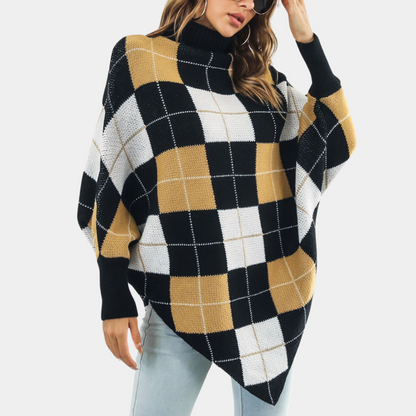 Aikaterini - Pull à Carreaux Ample pour Femmes
