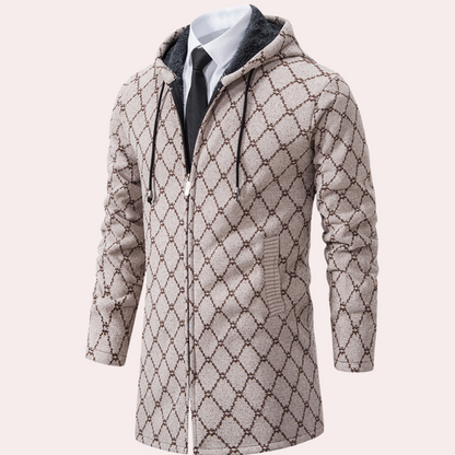 Gilet Long Homme à Capuche Chic et Élégant