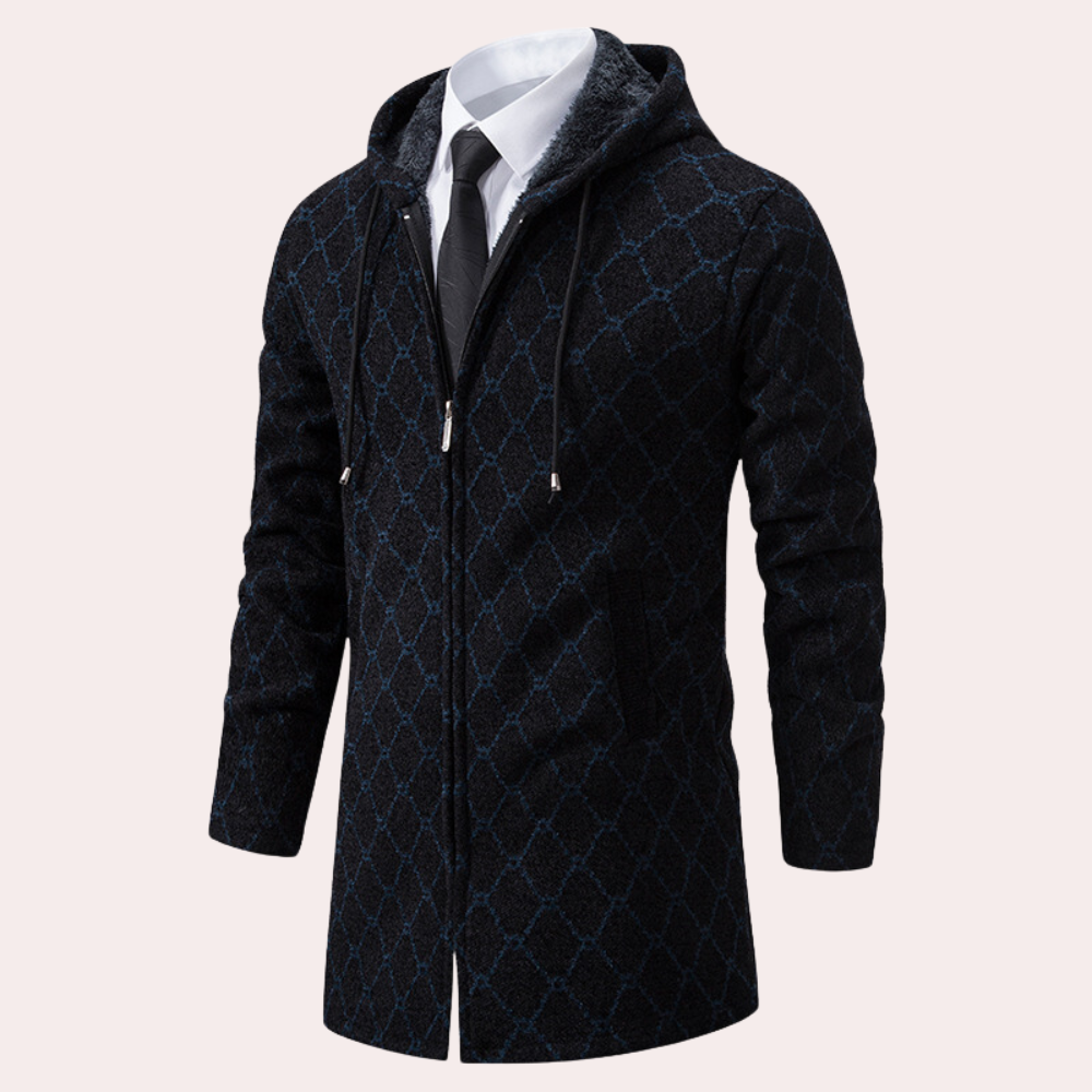 Gilet Long Homme à Capuche Chic et Élégant - PanierRoyale