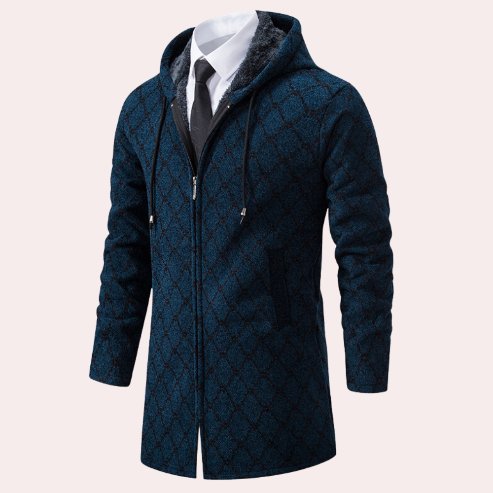 Gilet Long Homme à Capuche Chic et Élégant