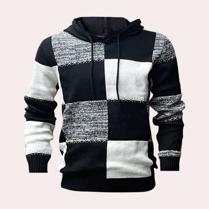 Pull à Capuche Carreaux Relâché pour Homme - PanierRoyale