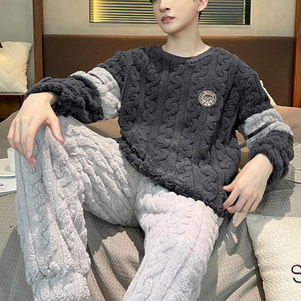 Pyjama Homme Hiver Douillet à Manches Longues - LuxeStyle