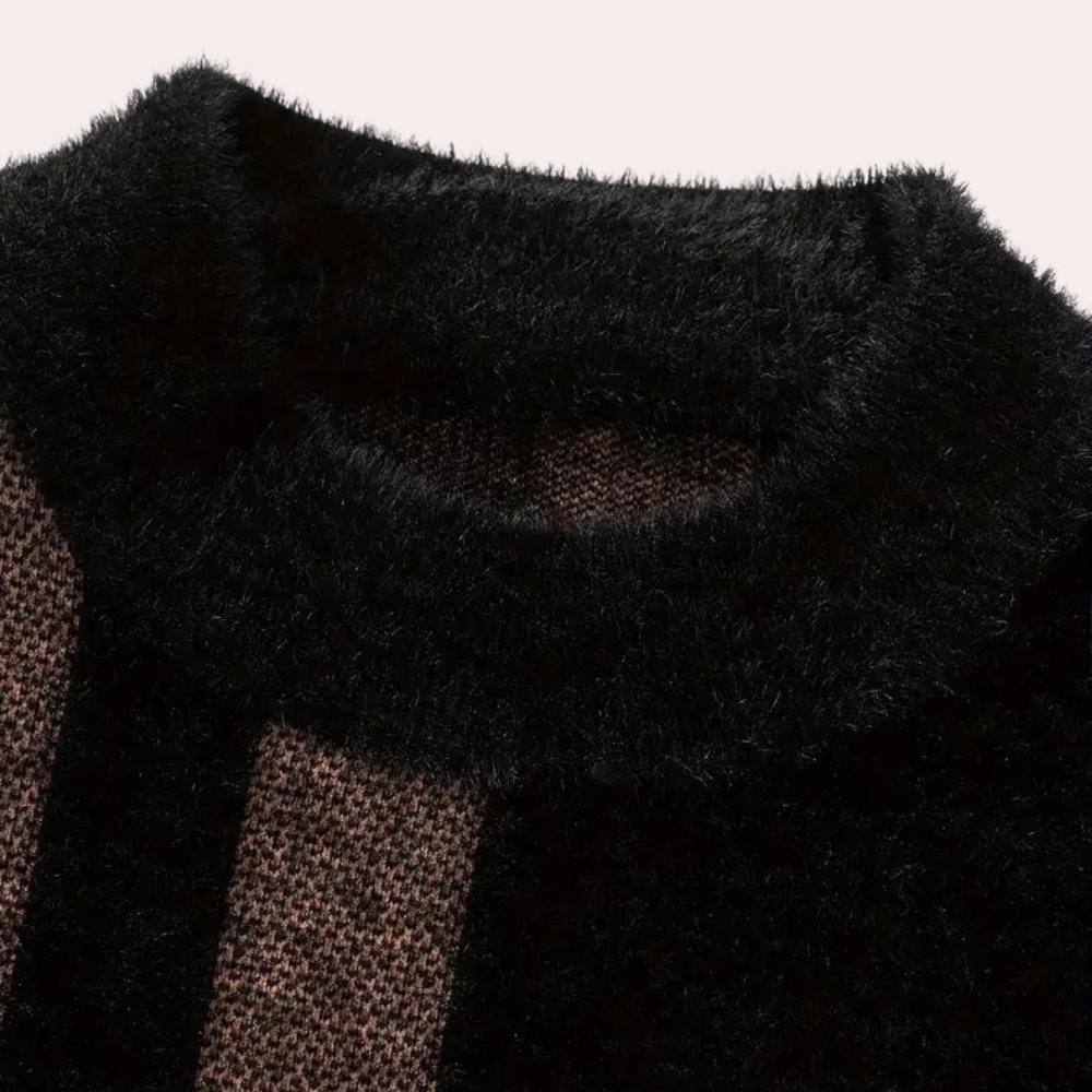 Agusztav - Pull Tricoté Extensible Confort epour Hommes