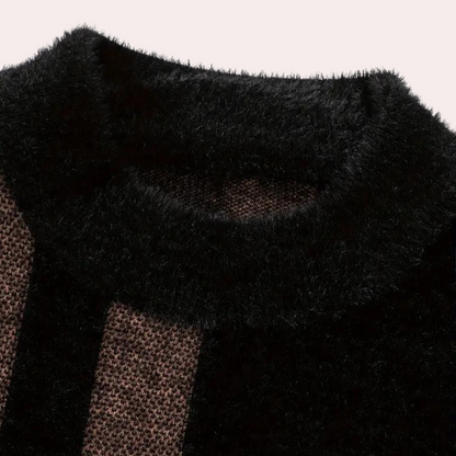 Agusztav - Pull Tricoté Extensible Confort epour Hommes