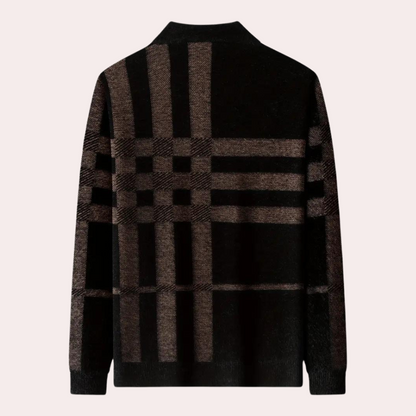 Agusztav - Pull Tricoté Extensible Confort epour Hommes