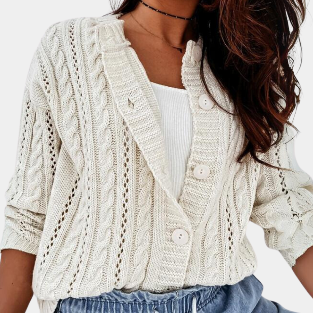 Cardigan femme élégant en maille douce - PanierRoyale