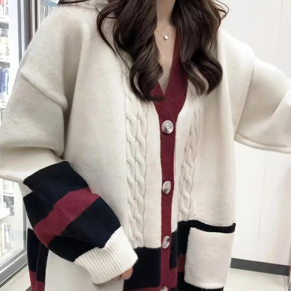 Cardigan Femme Élégant avec Boutons en Noir - PanierRoyale