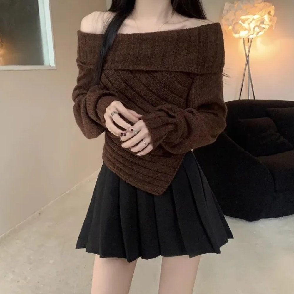 Pull Femme Tricoté Confortable et Doux