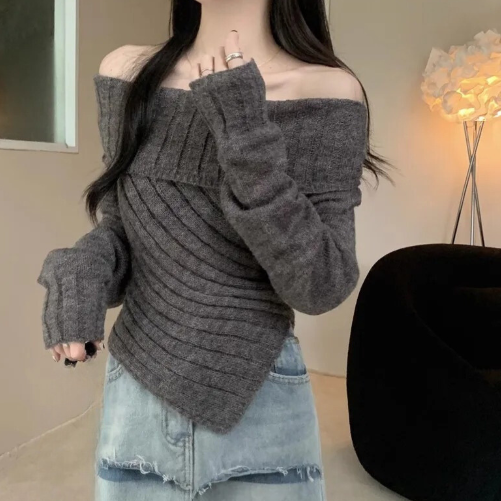 Pull Femme Tricoté Confortable et Doux