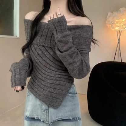 Pull Femme Tricoté Confortable et Doux