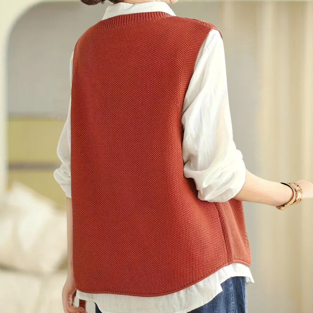 Gilet brodé à motif floral - vue 3