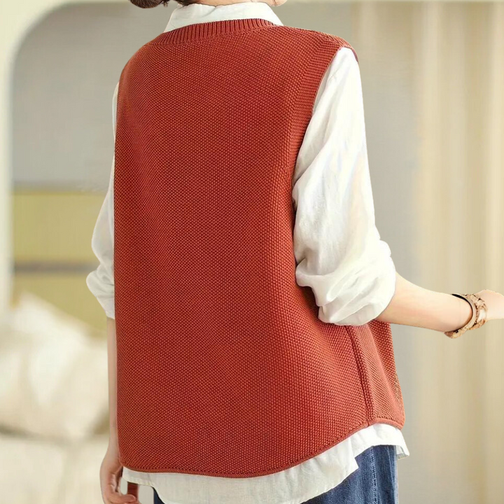 Gilet brodé à motif floral - vue 3