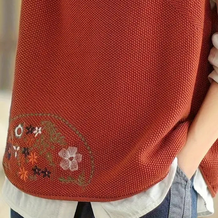 Gilet brodé à motif floral - vue 4